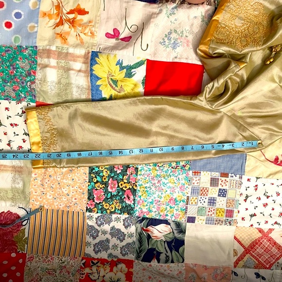 Traditional Chinese Silk Mid Length Coat Fully Lined Gold Color Size M NWT - Picture 8 of 12